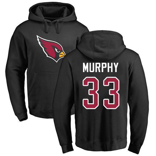 Arizona Cardinals Men Black Byron Murphy Name And Number Logo NFL Football #33 Pullover Hoodie Sweatshirts